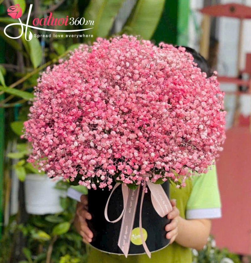 hộp hoa baby cảm ơn