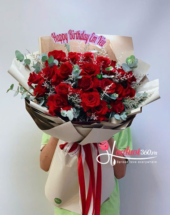 Bó hoa hồng đỏ - Mộng mơ lãng mạn