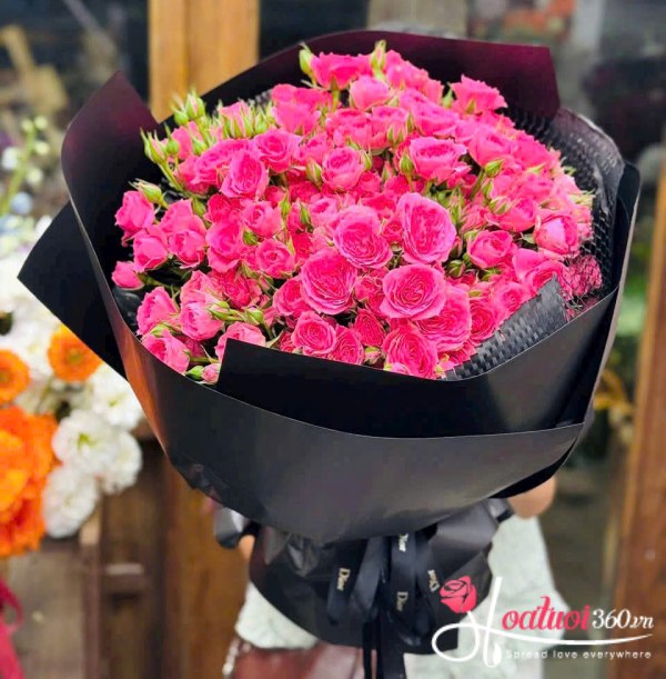 Hoa bó tròn - Hồng ngọc đêm