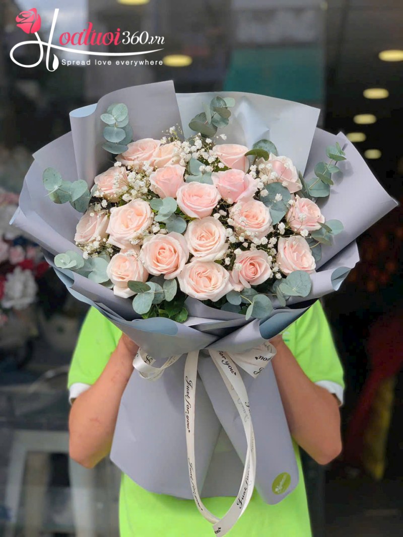 Hoa hồng pastel mix thanh lịch tặng lễ tốt nghiệp