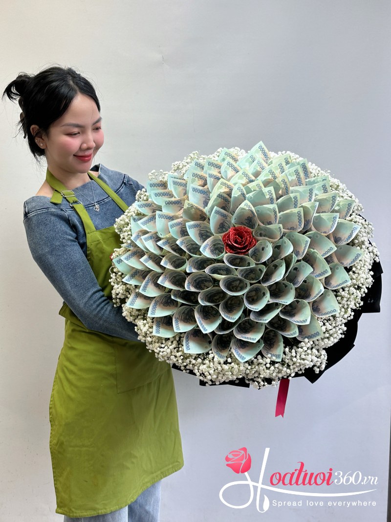 Hoa tiền mệnh giá 500k chúc mừng tốt nghiệp