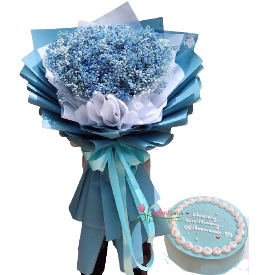 Hoa và bánh sinh nhật tặng bạn - Tình bạn mãi xanh