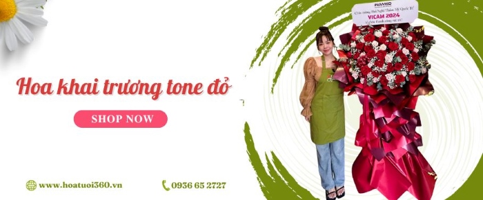 Đặt hoa khai trương màu đỏ giá rẻ, đẹp tại Hoa Tươi 360