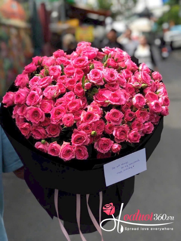 Bó hoa hồng chùm dáng tròn - Chương mới