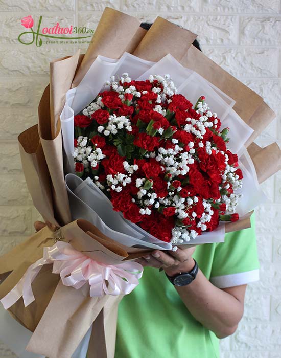 Bó hoa cẩm chướng đỏ đẹp nhất