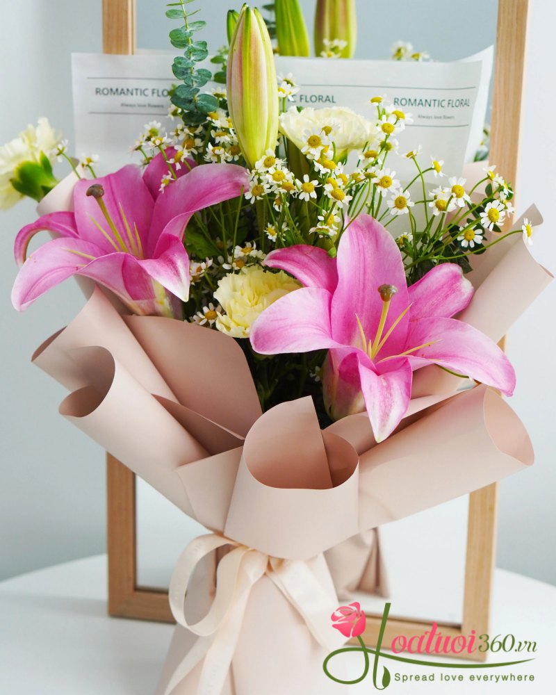 Bó hoa ly cảm ơn